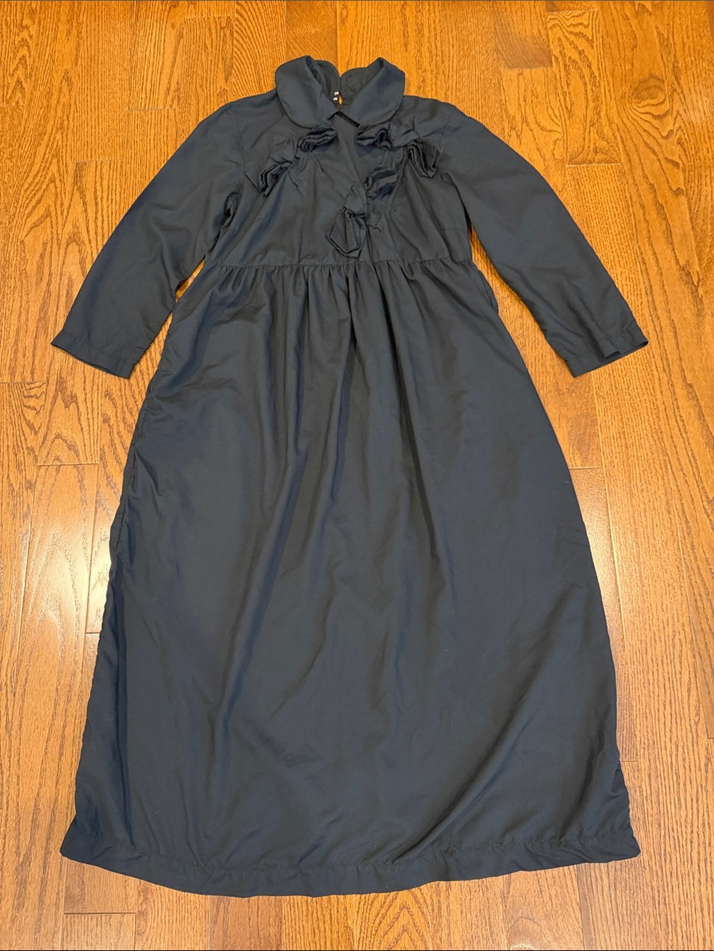 Comme Des Garçons Girls Black Ruffle-Trim Dress